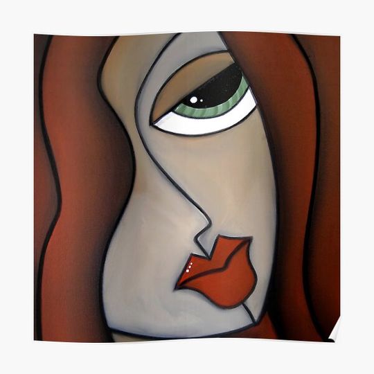 Discover a beautiful women with red lips Premium Matte Vertical Poster