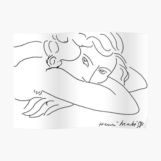 Discover Beautiful Woman Sketch Premium Matte Vertical Poster