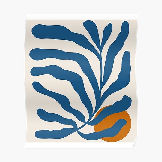 Discover Matisse Jazz Exhibition  Papier Decoupes Cut Outs Blue Sleeveless Top Premium Matte Vertical Poster