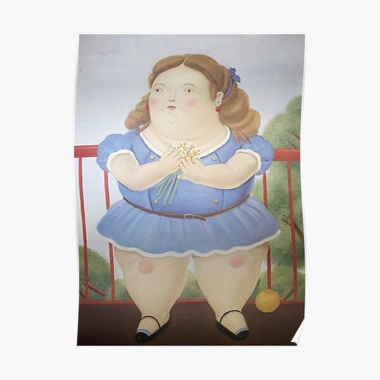 Discover FRD Botero - Girl on a Balcony Premium Matte Vertical Poster