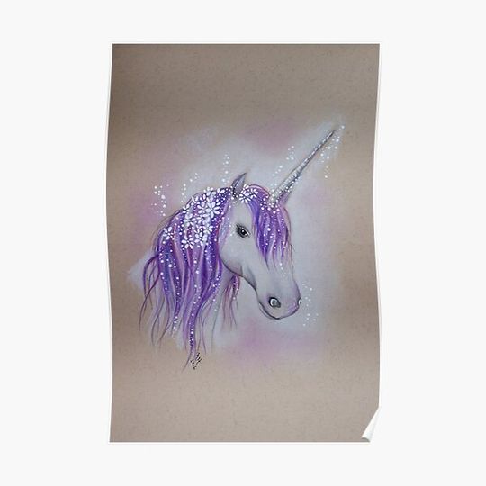 Discover Lilac Dreaming Unicorn Premium Matte Vertical Poster