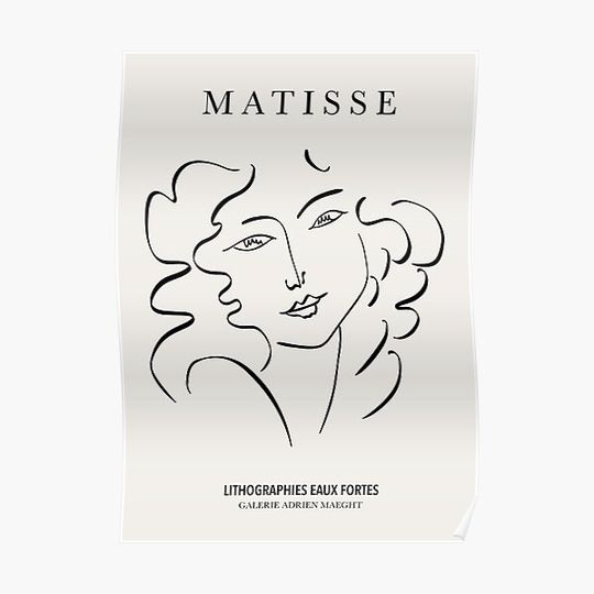 Discover Henri Matisse - Sketch of Woman - Essense of Line Premium Matte Vertical Poster
