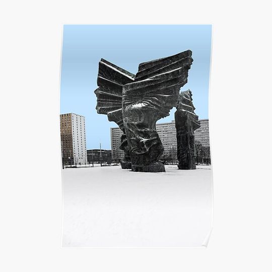 Discover Socialist Modernism monumentalist art Katowice Premium Matte Vertical Poster