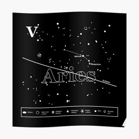 Discover Aries Star-Chart Premium Matte Vertical Poster