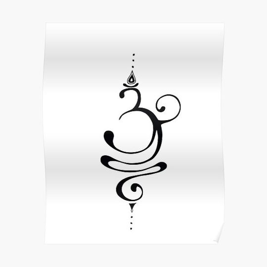 Discover Breathe Om Sanskrit Symbol Premium Matte Vertical Poster