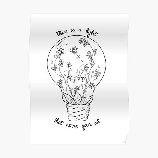 Discover There Is A Light That Never Goes out The Smiths Lyrics Illustration Premium Matte Vertical Poster