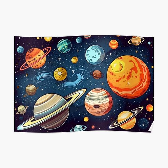 Discover Planets Premium Matte Vertical Poster