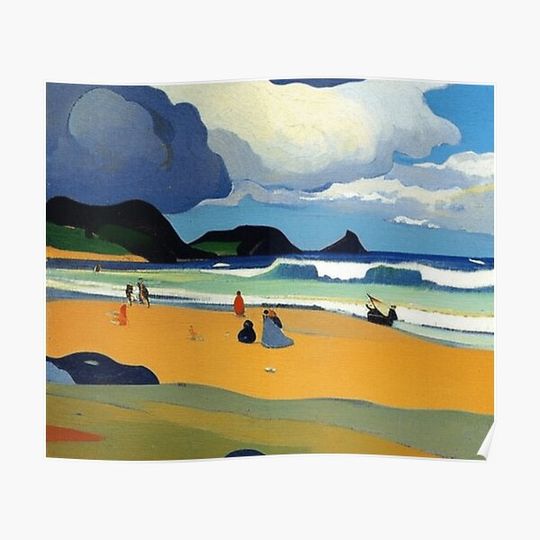 Discover Beach Gauguin - Impressionist Style Prints Premium Matte Vertical Poster