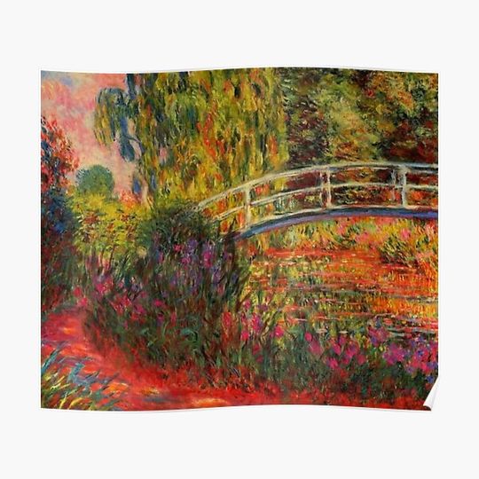 Discover Claude Monet - Water lily pond, water irises Premium Matte Vertical Poster