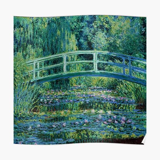 Discover Water Lillies and the Japanese Bridge Premium Matte Vertical Poster