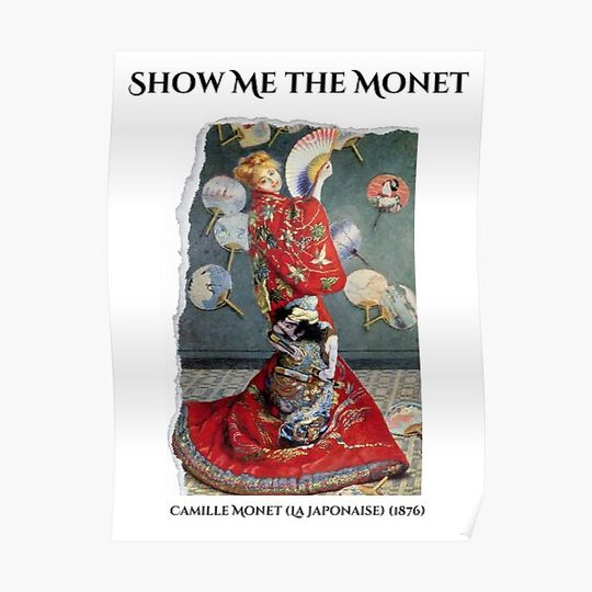 Discover Monet painting -  Camille Monet (La Japonaise) (1876) (2) Premium Matte Vertical Poster