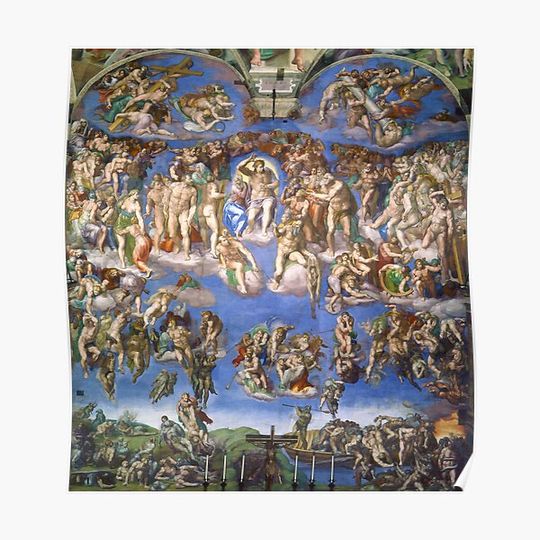 Discover Michelangelo "Last Judgment" 1537-41 Premium Matte Vertical Poster