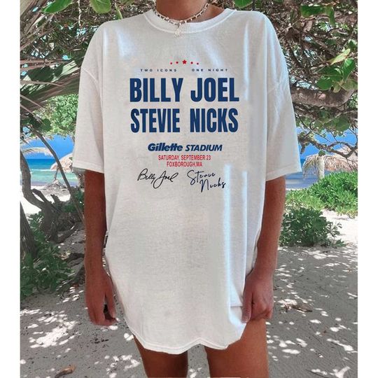 Discover Billy Joel Stevie Nick Tour 2023 Tshirt, Billy Joel Merch Shirt