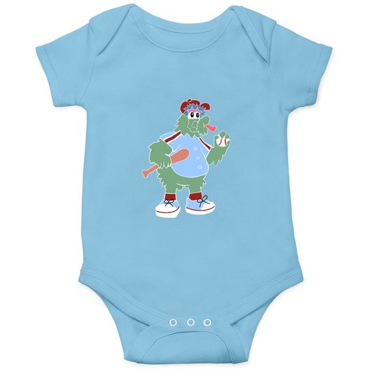 Discover Philly Phanatic in Blue Jersey Cartoon Onesies