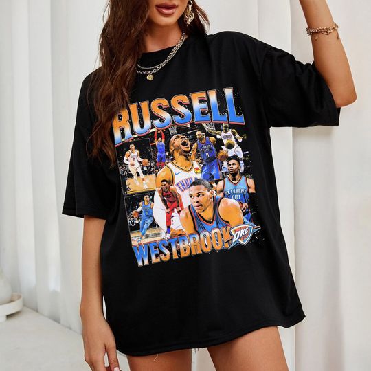 Discover Russell Westbrook OKC Vintage Shirt, Russell Westbrook Fan Tees, Basketball Shirt