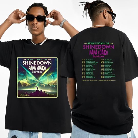 Discover shine down Tour 2023 Dates Shirt, The Revolutions Live Tour Shirt, shine down Band Shirt, Rock Music Concert