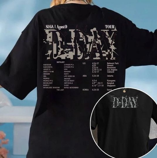Discover Agust D D Day Tour T-Shirt - SUGA Album Design