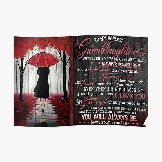 Discover Grandma to Granddaughter - I Want You To Know I Love You - Poster Premium Matte Vertical Poster