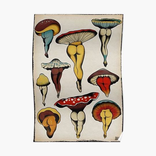 Discover Sexy mushrooms Premium Matte Vertical Poster