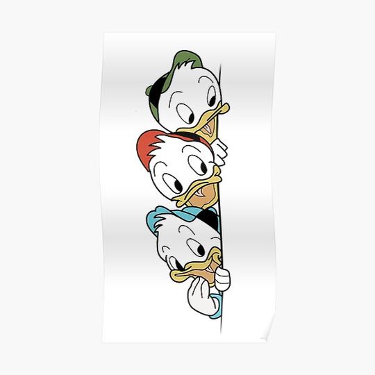 Discover Huey, Dewey, and Louie Premium Matte Vertical Poster