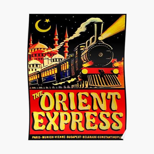 Discover ORIENT EXPRESS: Vintage 1936 Passenger Train Advertising Print Premium Matte Vertical Poster