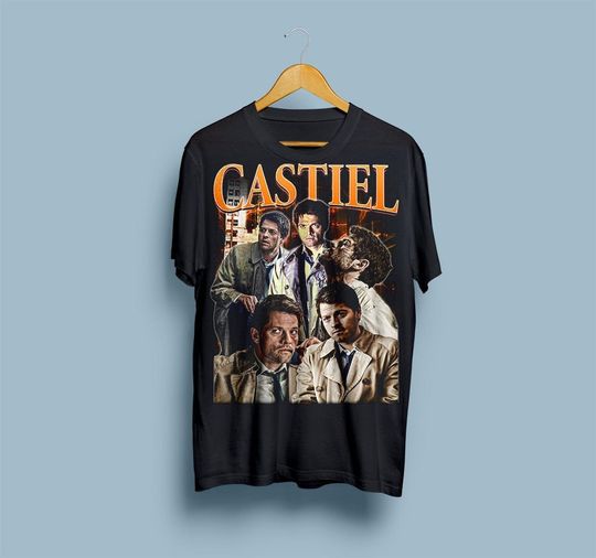 Discover Castiel Shirt TV Series 90s Supernatural Tshirt Vintage Movie Shirt