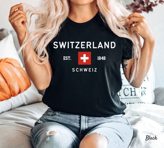 Discover Switzerland Shirt, Swiss Flag T shirt