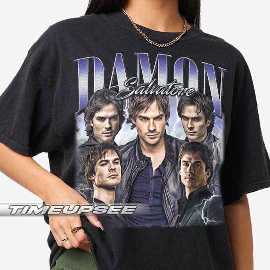 Discover Damon Salvatore Vintage T-Shirt, Gift For Women and Man Unisex T-Shirt
