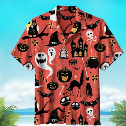 Discover Halloween Horror Night Hawaiian Shirt, Spooky Season Hawaii Shirt