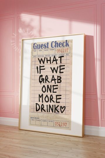 Discover One More Drink Guest Check Poster