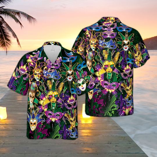 Discover Happy Mardi Gras Hawaiian Shirt, Aloha Summer Shirt