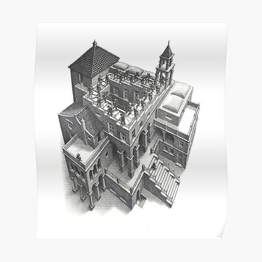 Discover Mc Escher Ascending and descending Premium Matte Vertical Poster