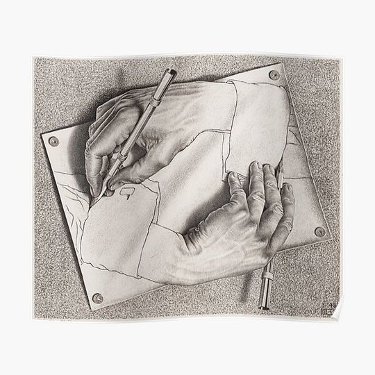 Discover Drawing Hands - M.C. Escher Premium Matte Vertical Poster