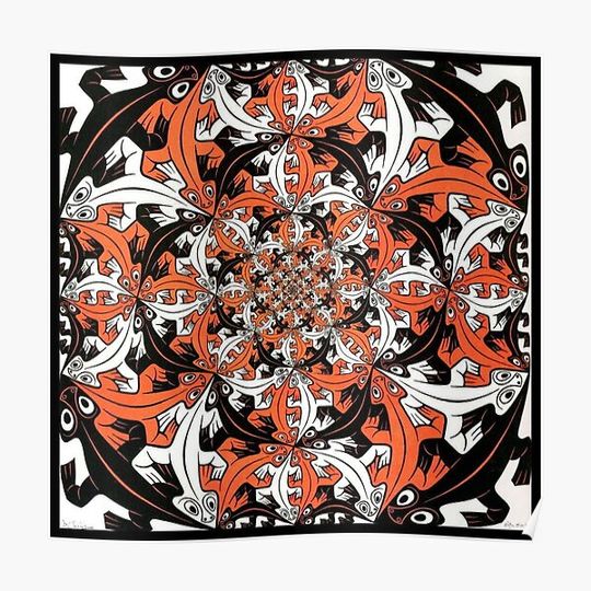 Discover MC Escher Lizards Geometrical Premium Matte Vertical Poster