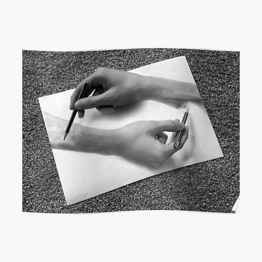 Discover MC Escher - Drawing Hands Premium Matte Vertical Poster