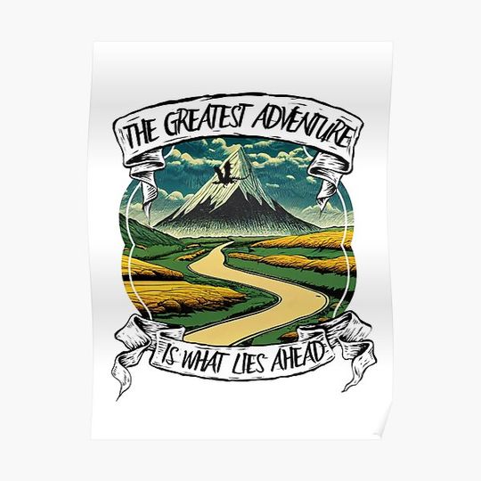 Discover The Greatest Adventure is What Lies Ahead - Lonely Mountain - Fantasy Premium Matte Vertical Poster