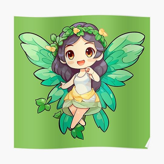 Discover Sweet kawaii fairy of laurels Premium Matte Vertical Poster