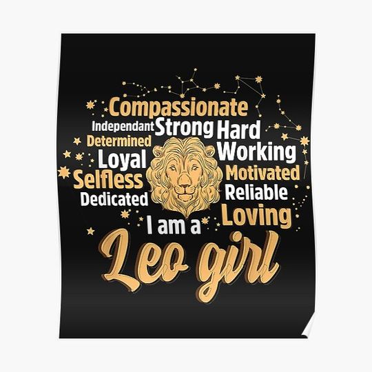 Discover As A Leo Girl birthday Astrology Zodiac sign women Leo Premium Matte Vertical Poster