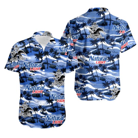 Discover Natural Light Hawaiian Sea Island Pattern hawaiian shirt, hawaii beer Loves Shirt