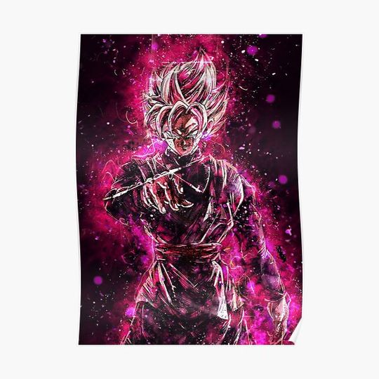 Discover Goku Ultra Instinct Black Rose Premium Matte Vertical Poster