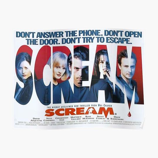 Discover Scream horror movie poster Premium Matte Vertical Poster