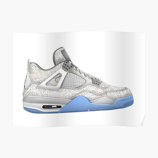 Discover Jordan 4 LASER Air Sneaker Premium Matte Vertical Poster