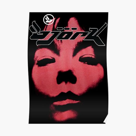Discover Bjork Homogenic Vintage Face Logo (Red) Premium Matte Vertical Poster