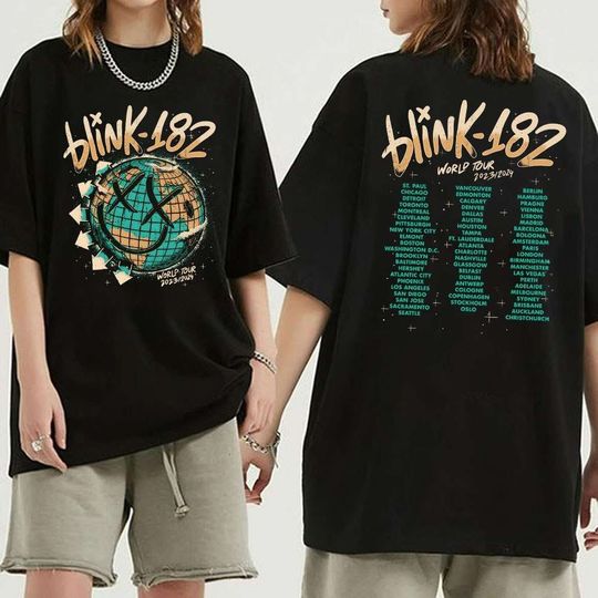 Discover B182 Shirt , B182 World Tour 2023 2024 T-Shirt , Pop-Punk Band Shirt,Rock Music Tee
