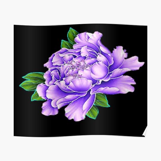 Discover Peony tattoo flower Premium Matte Vertical Poster