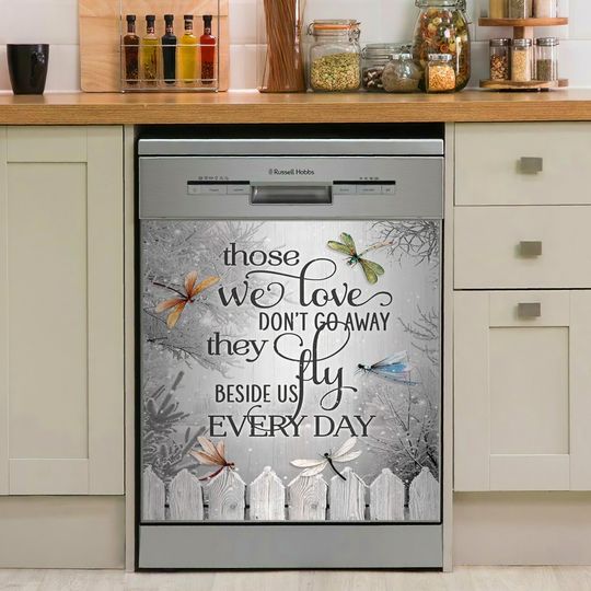 Discover Those We Love Don't Go Away, Dishwasher Cover, Dragonfly Lovers