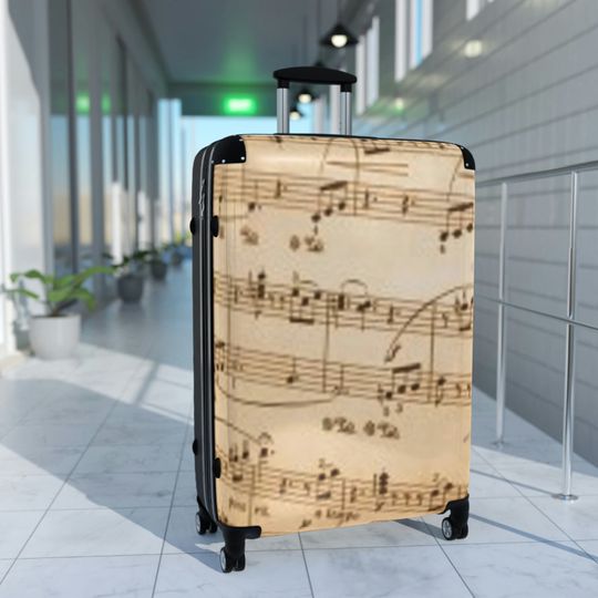 Discover Musical notes background Luggage Covers