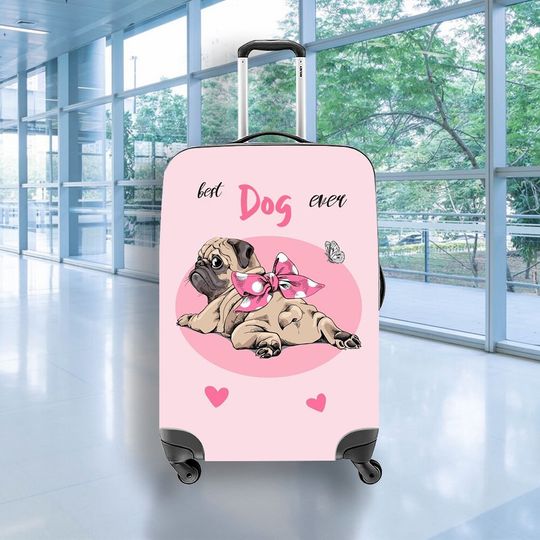 Discover Pug Dog Luggage Cover, Dog Pet Cover