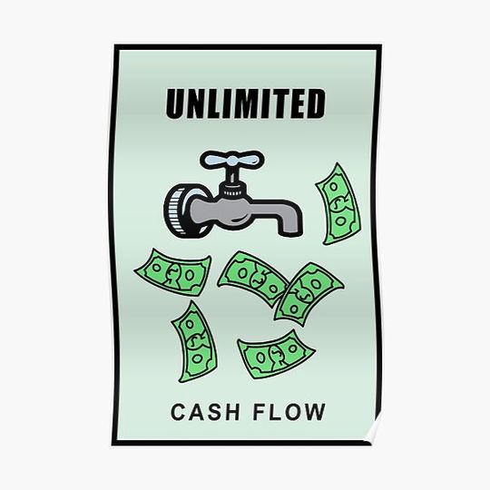 Discover Unlimited Cash Flow Monopoly Motivation Games Premium Matte Vertical Poster