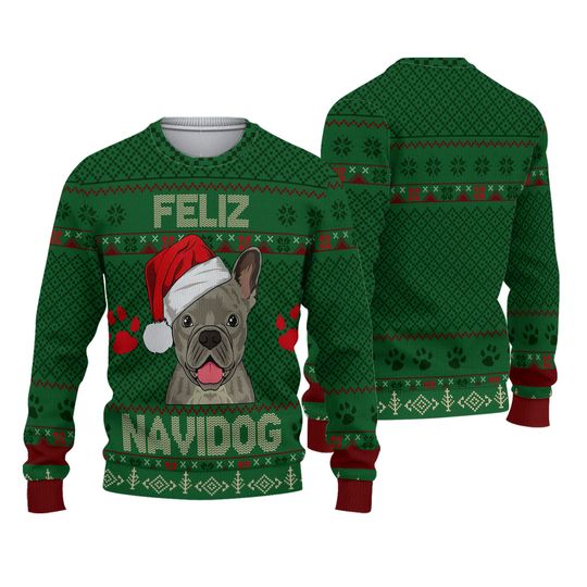 Discover French Bulldog Feliz Navidog Ugly Wool Knitted Sweater